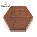 Présentoir hexagonal en bois massif de noyer noir pour bijoux de piercing