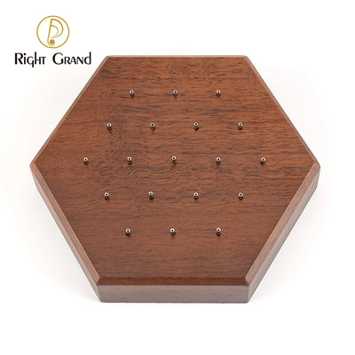 Présentoir hexagonal en bois massif de noyer noir pour bijoux de piercing