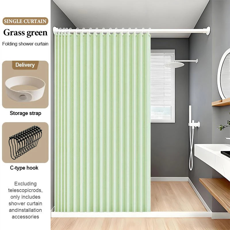 rideau douche pliable polyester tufté rayures verticales beige gris vert rose moderne opaques