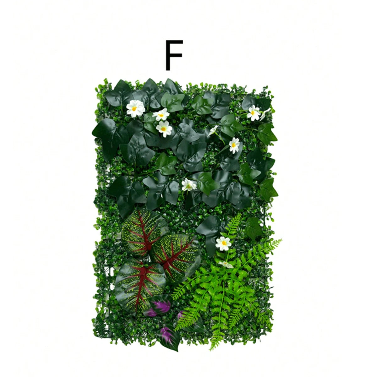 panneau mural végétal artificiel herbe feuilles fleurs décor maison anniversaire moderne vert rouge rose