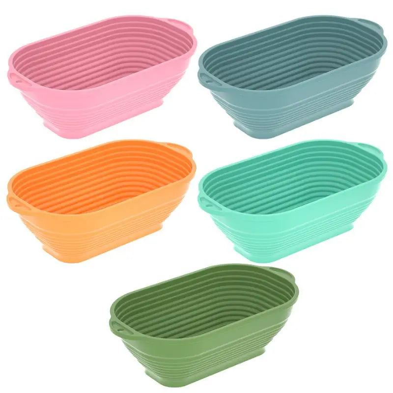caissettes cuisine silicone couleurs vert clair orange rayures horizontales moderne poignées