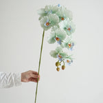 fleurs artificielles phalaenopsis têtes rose bleu violet blanc vertclair decoration interieur