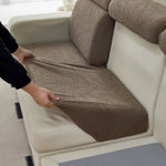 housse canapé moderne marron beige motif feuilles jacquard protection salon élastique lavable machine