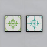 Stencil floral artisanal opacique adhésif pièces blanc détaillé peinture decoration murale