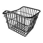 panier vélo noir maille métallique clips fixation poignée durable universel extérieur moderne