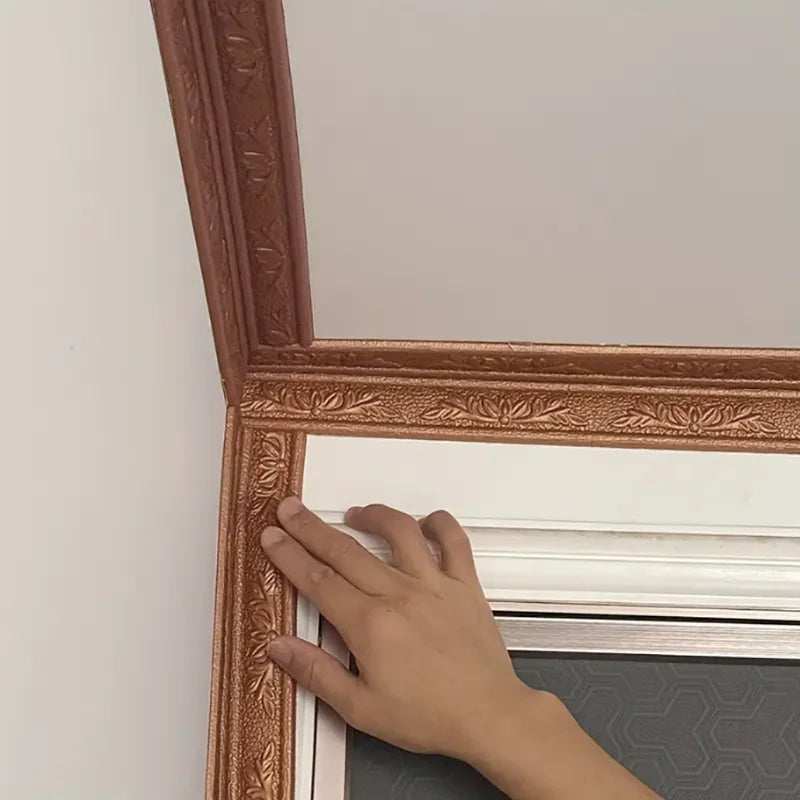 profils decoratifs adhésifs fleurs or blanc gris résistants humide chambre moderne classic