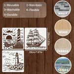 stencils peinture marins phare bateau vintage blanc art mural bricolage décorationintérieur