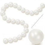 blanches opaques classiques mariage anniversaire décoration suspendue aiguille fil rondes lisses 100pcs 15m