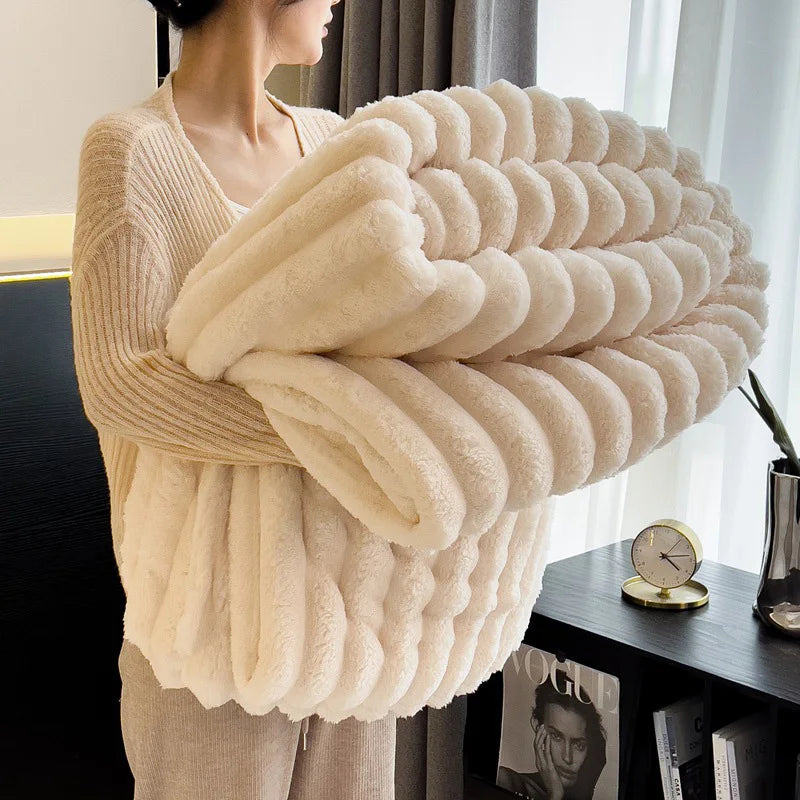 couverture polaire douce motif spirale moderne lit voyage maison chaude confortable beige