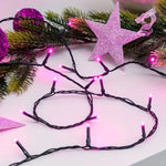 Détail des LED roses scintillantes