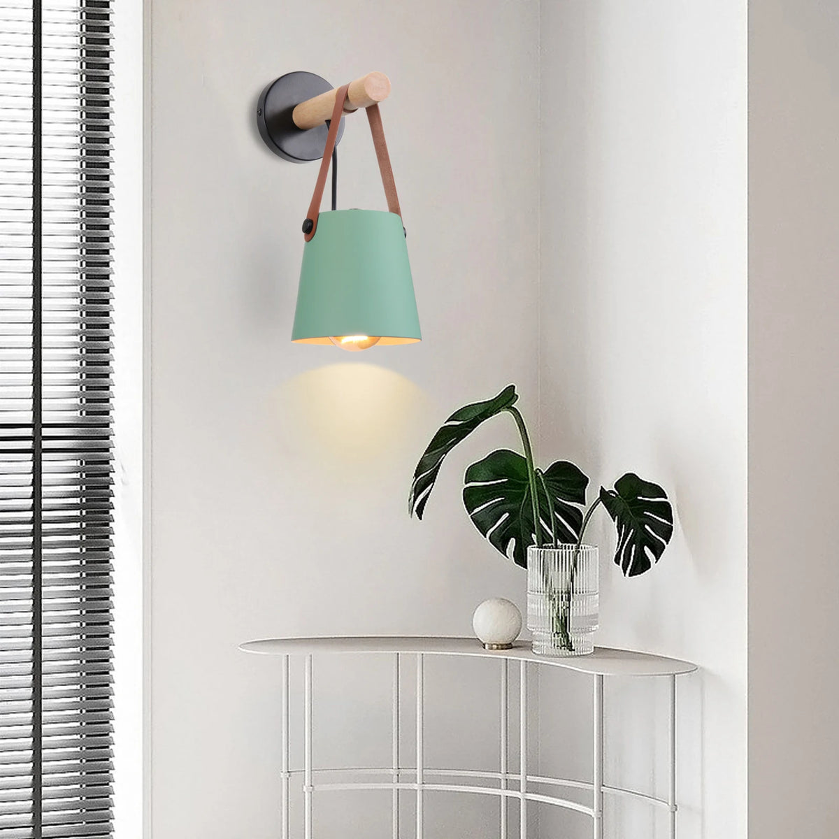 lampe murale moderne conique verte éclairage chambre cuisine salle manger entree étude salle bain