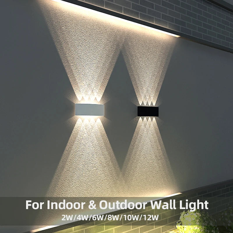 lampe murale moderne led ip65 étanche noir mat extérieure chambre salon