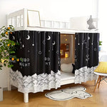 rideau lit mezzanine motif étoiles montagnes lune nuit opacité totale décoration enfantine attaches crochets
