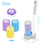 brosse wc bleu blanc tête remplaçable kit nettoyage moderne pratique adhésif solution