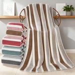 serviettes bain ultra douces super absorbantes séchage rapide rayures horizontales modernes gris blanc vert