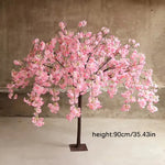 décoration intérieure arbre artificiel cerise fleurs rose blanc champagne naturel élégant mariage anniversaire