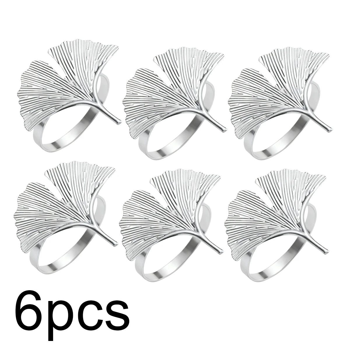 porte serviettes anneau feuille gingko or argent classique automne fêtes thanksgiving