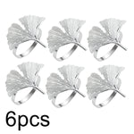 porte serviettes anneau feuille gingko or argent classique automne fêtes thanksgiving