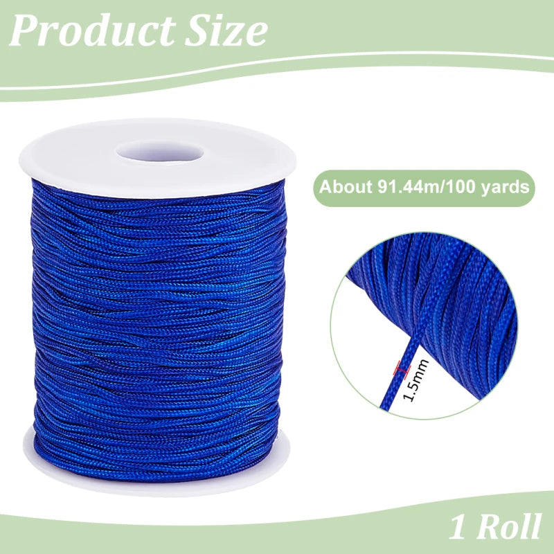 corde nylon noire tissée 100 yards corde blanche lisse utilitaire moderne 1.5mm