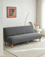 housse canapé lit couverture polyester feuilles palmier moderne gris opaque lavable machine