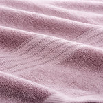 serviettes toilette coton rayées bleu blanc rose pâle absorbantes bain visage salle sport spa
