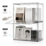 boîtes rangement transparentes modernes minimalistes livres cd magazines figurines decoration 45cm 60cm xl xxl