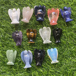 décoration maison statue ange gardien cristal naturel quartz rose améthyste opale jade ornement étagère