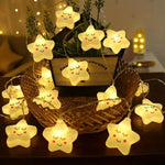 guirlande lumineuse étoiles nuages enfants blanc translucide décoration saint valentin fête auto alimentée led