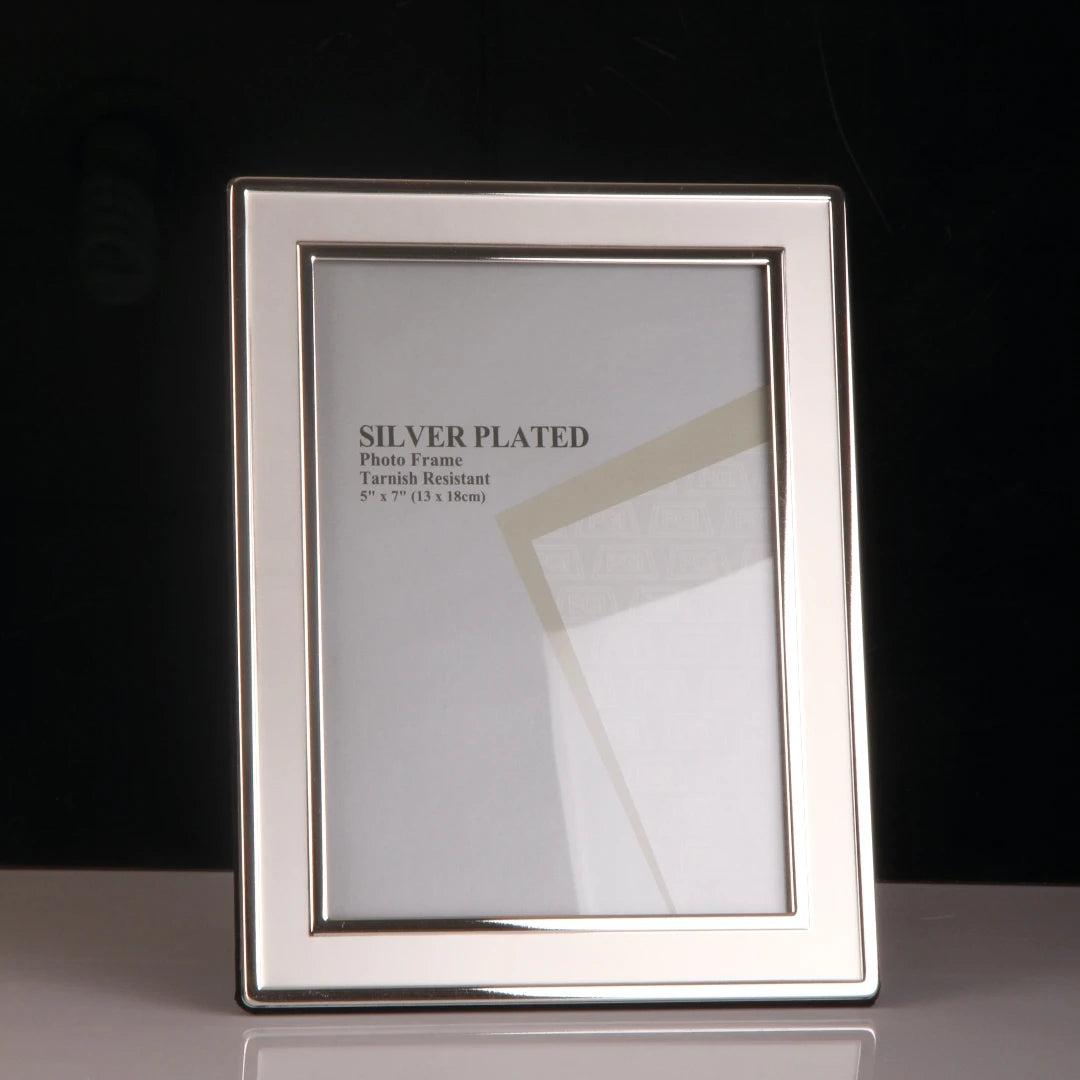cadre photo rectangle moderne argenté blanc noir lisse floral pied mur