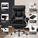 fauteuil noir simili cuir moderne roulettes oreiller supplémentaire basse hauteur