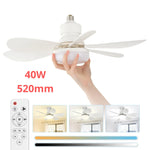 ventilateur blanc led 40w vitesses télécommande moderne pales blanches mat