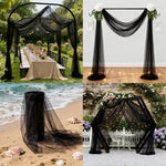 rideaux mariage tulle blanc rouge noir beige vert fleurs élégants clips inclusion bouquets arches