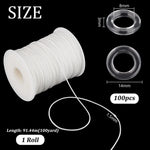 corde nylon noire tissée 100 yards corde blanche lisse utilitaire moderne 1.5mm