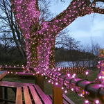 guirlande lumineuse violette 10m 100led ip65 clips moderne scintillement modes vacances