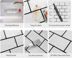 carrelage mural autocollant 3d brique blanc moderne résistant l'eau 10 feuilles