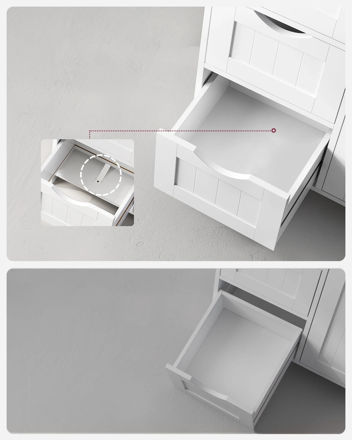 Vue de côté du meuble montrant son design épuré