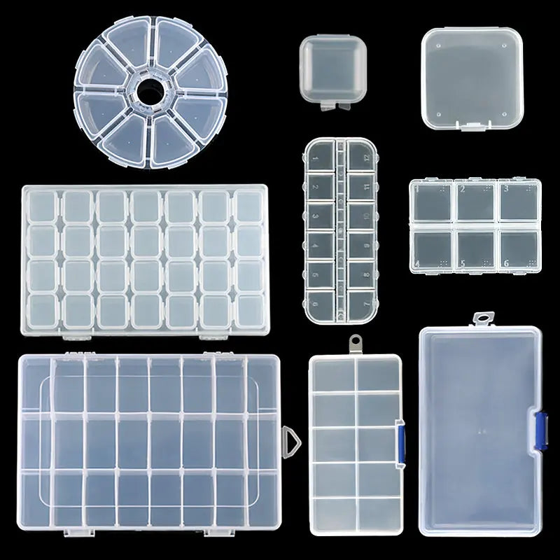 boîtes rangement bijoux transparentes modernes compartiments réglables épingles petites pierres