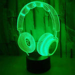 lampe led 3d casque audio oreilles chat veilleuse chambre enfant décoration lumineuse