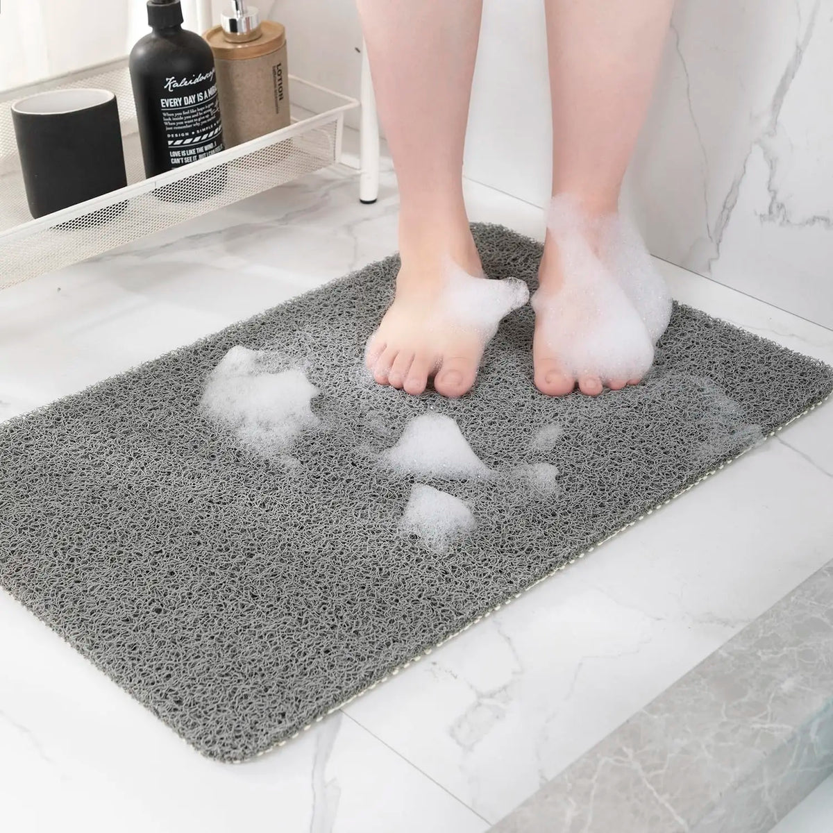 tapis douche bain antidérapant 40x60cm 50x80cm texture éponge moderne respectueux environnement easy clean
