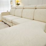 housse canapé moderne marron beige motif feuilles jacquard protection salon élastique lavable machine