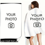 serviette plage microfibre rapide sèche imprimée photo personnelle blanc moderne absorption haute machine lavable