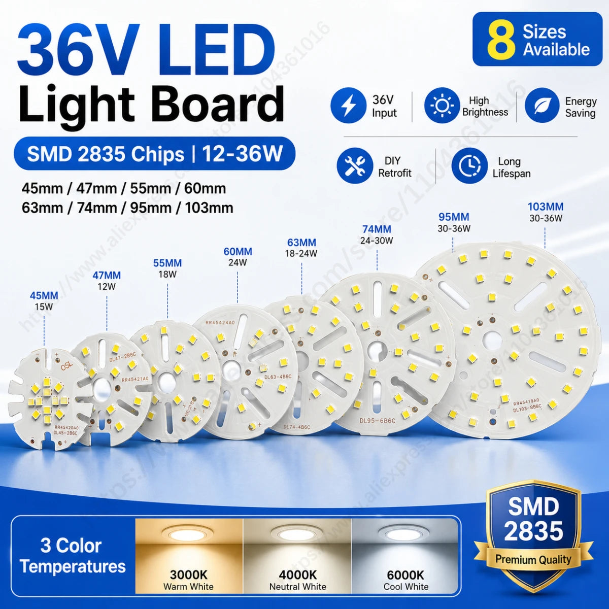 lot panneaux led ronds plafonnier rénovation blanc chaud froid montage