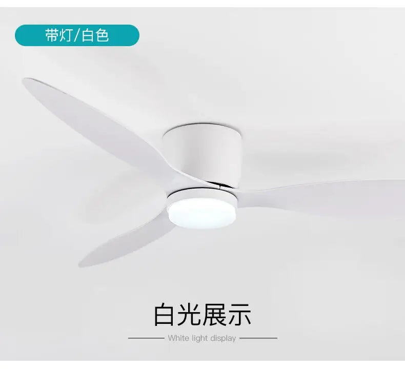 ventilateur led blanc bois moderne télécommande 42 52 pouces lumière minimaliste