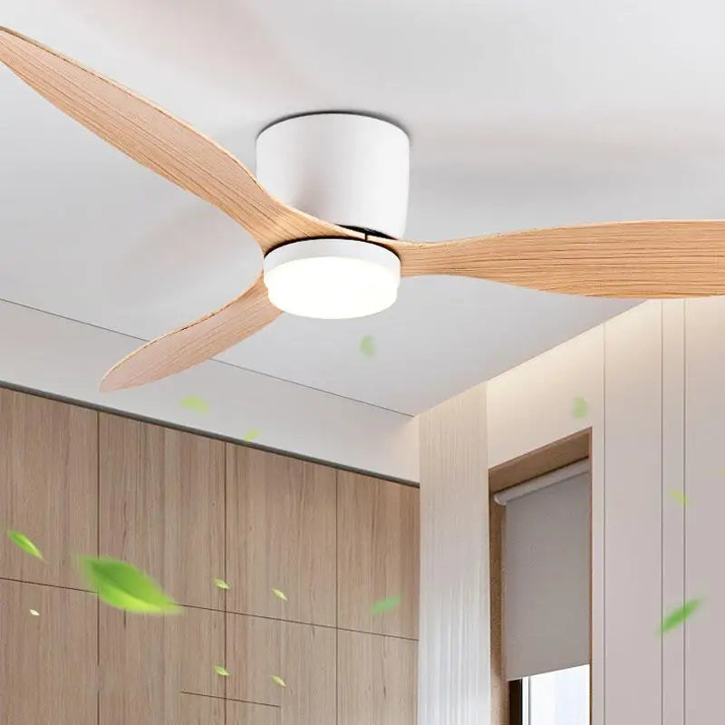 ventilateur led moderne blanc bois 42 52 pouces télécommande lumières reversible