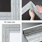 profils decoratifs adhésifs fleurs or blanc gris résistants humide chambre moderne classic