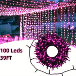 Guirlande lumineuse rose LED 10m 100 ampoules scintillantes