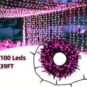 guirlande lumineuse rose led 11m 100 ampoules scintillantes modes festive romantique chambre