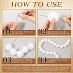 blanches opaques classiques mariage anniversaire décoration suspendue aiguille fil rondes lisses 100pcs 15m