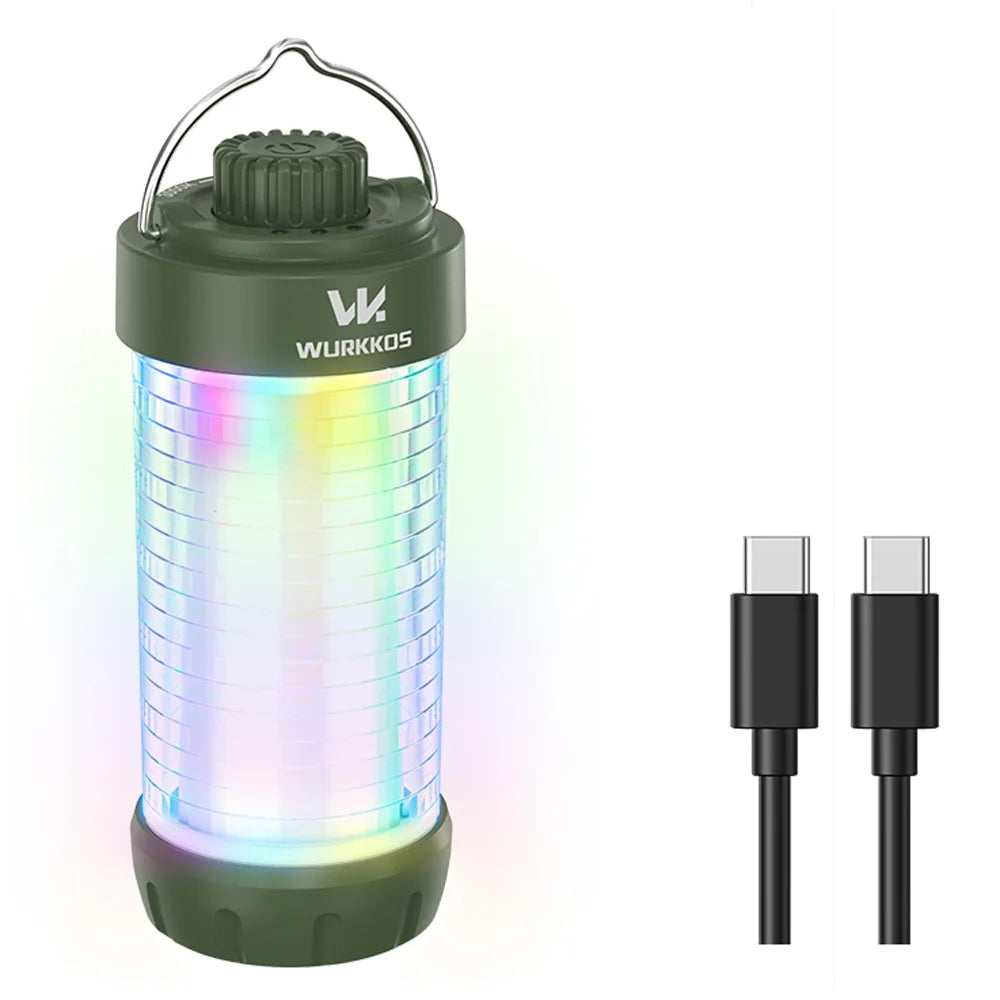 lanterne led portable rechargeable bleu rouge vert blanc transparent moderne compact camping aimant corde