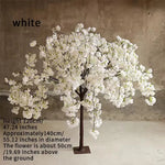 décoration intérieure arbre artificiel cerise fleurs rose blanc champagne naturel élégant mariage anniversaire